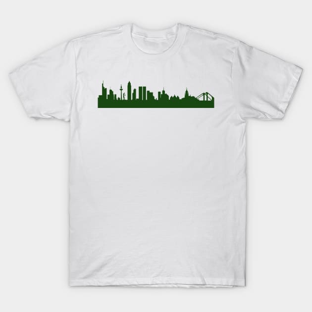 FRANKFURT skyline in forest green T-Shirt by 44spaces